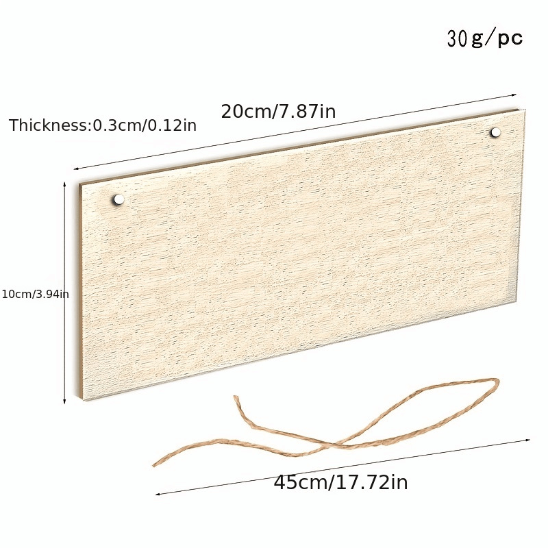 Drveni ručni rad privjesak – pravokutna pločica za vrata, boxwood materijal, moderan minimalistički stil