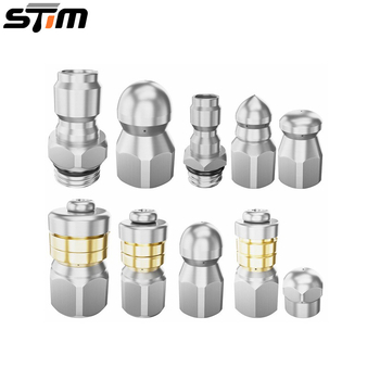 STM 10-частен комплект дюзи за високо налягане от неръждаема стомана за автомивка и почистване на канализация и дренажни тръби, тегло 400 g