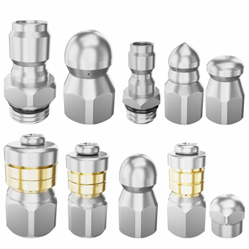 STM 10 τεμάχια σετ ακροφυσίων υψηλής πίεσης από ανοξείδωτο ατσάλι, κατάλληλο για πλύσιμο αυτοκινήτου και καθαρισμό αποχετευτικών αγωγών, βάρος 400 g