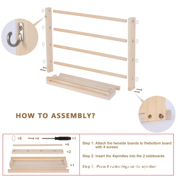 Ξύλινο ράφι αποθήκευσης κορδελών, 4 επίπεδα επιτραπέζιο, μοντέρνο μινιμαλιστικό στυλ, χωρίς συναρμολόγηση.