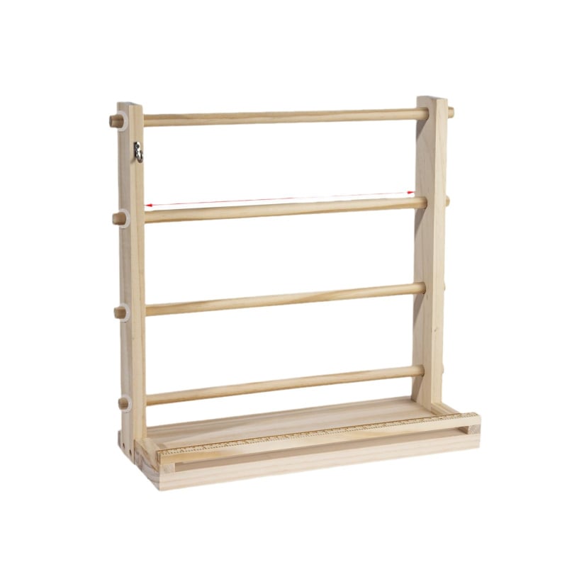 Drveni stalak za trake, 4 etaže, stolni dizajn, moderan minimalistički stil, bez montaže.
