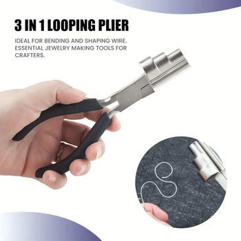 Juvelyrinių įrankių trilypių komplektas: apvalių galiukų replės, vielos vyniojimo įrankis, atsparus korozijai, šešių padėčių žandikaulių komplektas