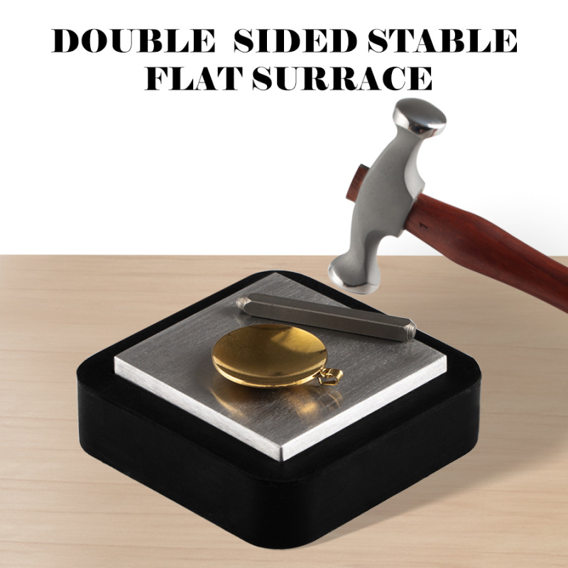 Ювелирно работно място за щанцоване с ударопоглъщащ гумен блок и стоманена плоча; метален инструмент, квадратна форма, персонализирана обработка