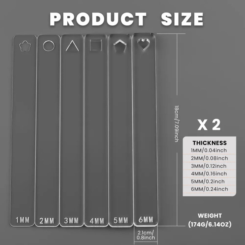 12 dalių rinkinys minkšto molio storio matuoklis, ritinėlio padėklas ir lygintuvas – pradžiai, DIY rankdarbiai