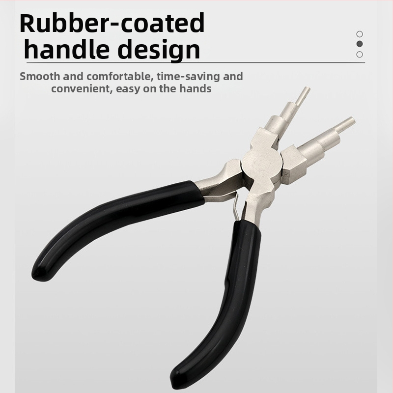 Стъпкови клещи с кръгъл нос за бижута; шест-секционни клещи; DIY навиване на тел и нанизване на мъниста