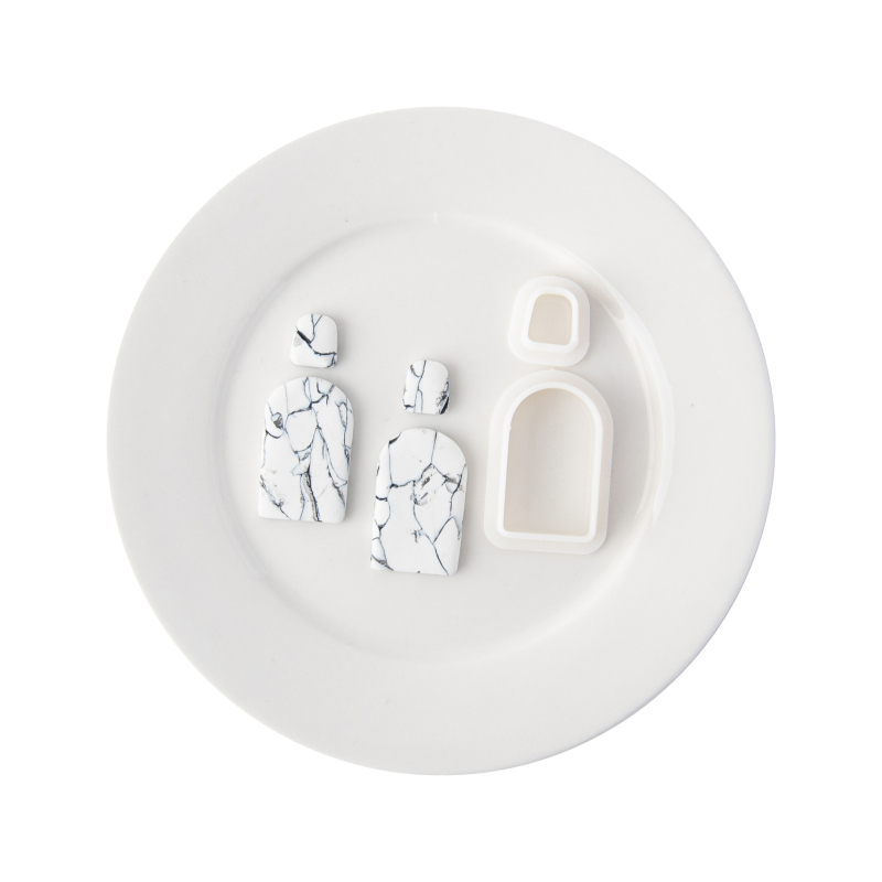 Geometrinė auskarų liejimo forma iš polimero molio, marmoro raštas, pjovimo forma DIY papuošalams