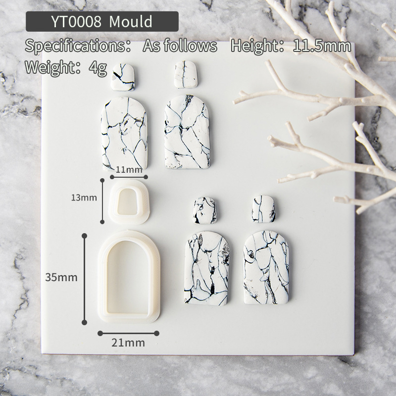 Geometrinė auskarų liejimo forma iš polimero molio, marmoro raštas, pjovimo forma DIY papuošalams