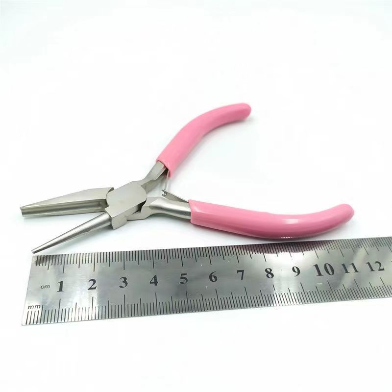 Klešta za drutne petlje za nakit s zakrivljenim čeljustima, oštrim otvorom i polu-žljebom