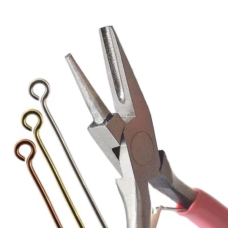 Klešta za drutne petlje za nakit s zakrivljenim čeljustima, oštrim otvorom i polu-žljebom