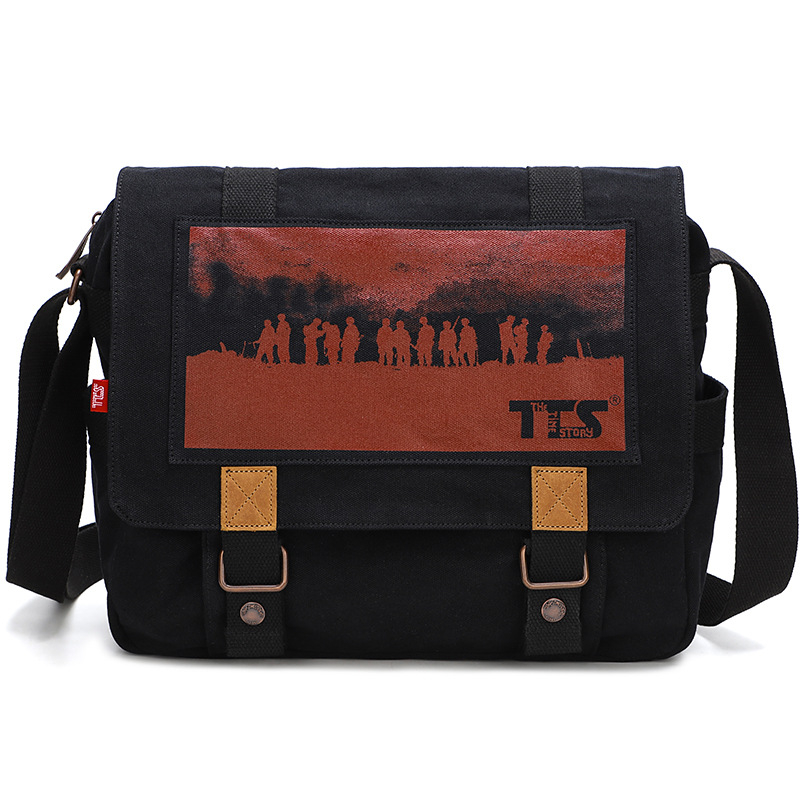 Férfi vászon crossbody táska — városi egyszerűség, belső vászon bélés, egyszínű dizájn, kopásálló.