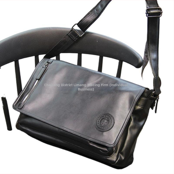 Férfi vállon átvethető táska, koreai-stílusú, nagy kapacitású dokumentumtáska, PU anyag, PU bélés