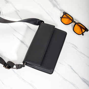 Мъжка презрамкова чанта, уличен стил, PU материал, пролет 2024, ежедневна употреба