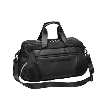 Κ Crossbody αδιάβροχη ταξιδιωτική τσάντα με διαχωρισμό στεγνό-υγρό, φερμουάρ, υλικό ανθρακονημάτων, επένδυση denim