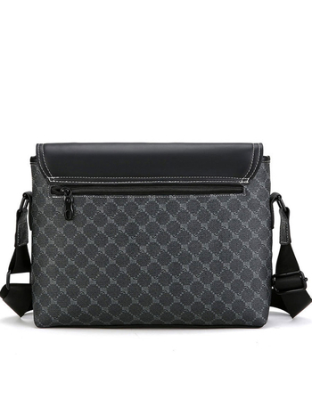 Férfi válltáska városi minimalist stílusban, PVC anyag, PU bélés, vízálló, kopásálló, bővíthető