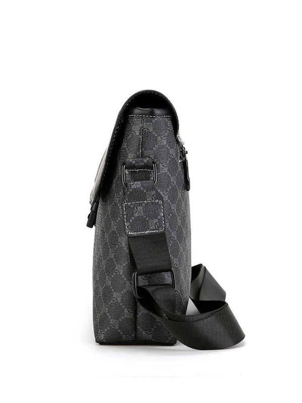 Férfi válltáska városi minimalist stílusban, PVC anyag, PU bélés, vízálló, kopásálló, bővíthető