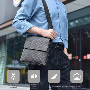 Férfi válltáska PU bőr, vízálló, üzleti ingázás stílus, poliészter bélés (PU bőr; vízálló; üzleti ingázás stílus; poliészter bélés)