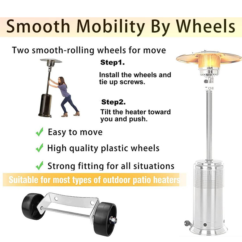 Kotači za premještanje dvornog grijača – univerzalni, nehrđajući čelik, model Wheel Bracket, FS