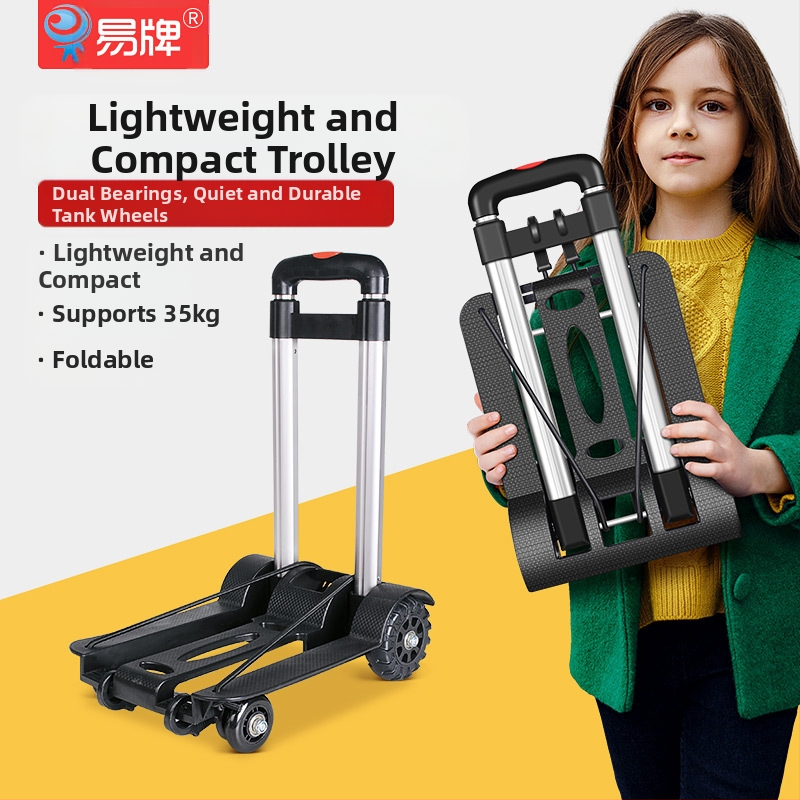 Τετράτροχη καρότσα; διπλώνεται και φορητή; κατασκευή από αλουμινιο-πλαστικό; μέγιστο φορτίο 40 κιλά; Easy Card