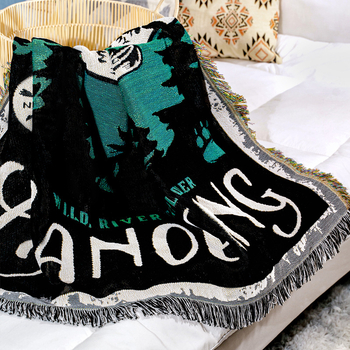 Medvilninis pledas sofai su kutais yra džakardo raštu, 800-999 g, peizažo raštas, šiuolaikiškas paprastas stilius, tinkamas visoms metų laikams