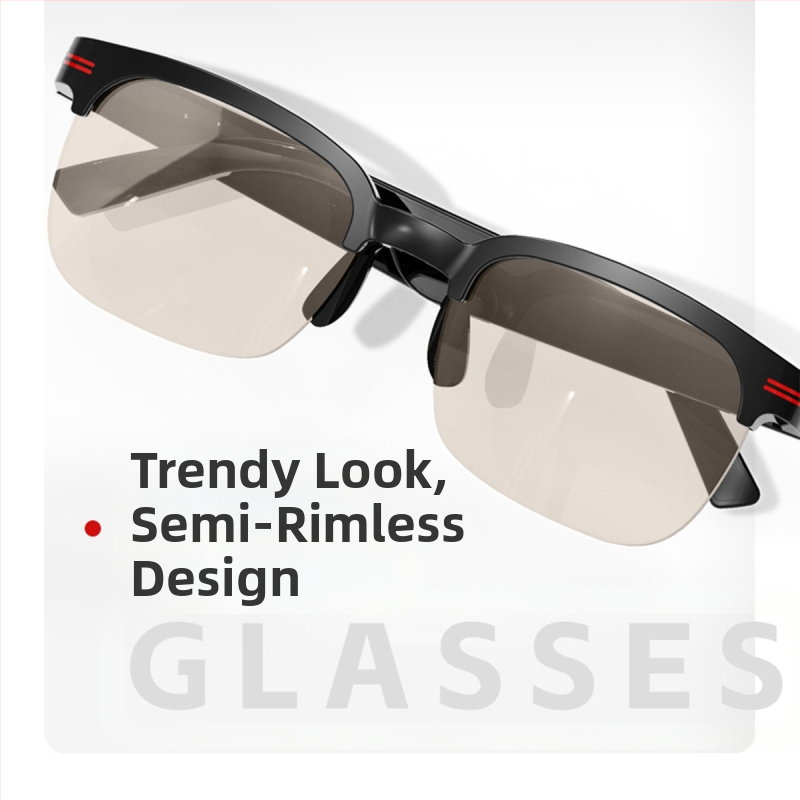 GS200 умни Bluetooth очила със насочен аудио — управление с докосване, батерия 150 mAh, материал PC+ABS, безжичен обхват 5–10 m, функции: обаждания и музика