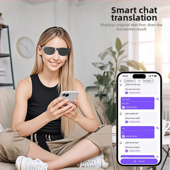 Умни Bluetooth очила с AI превод в реално време за шофиране на открито и безжични обаждания, Bluetooth 5.3, обхват 10 м, 4–8 ч живот на батерията, IPX4 водоустойчивост