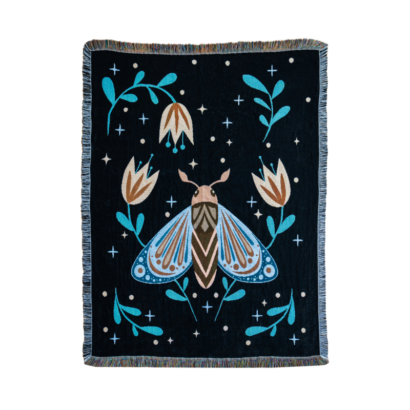 Bohemiško stiliaus gobeleno džakardo pledas svetainei, poliesterio-pamuko mišinys, 800–999 g, gėlių raštas, pritaikymas, tinkamas visoms sezono laikams