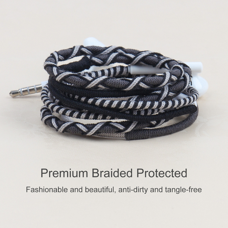 Macaron vezetékes fülhallgató, fülbe helyezhető, plaitált kábel (3,5 mm csatlakozó; mikrofon; 32 Ω; 20–20 kHz; kábel hossza 1,2 m)