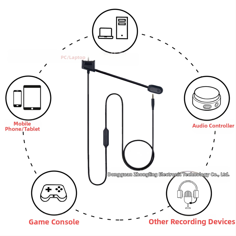 Аудио кабел за BOSE QC35 слушалки с подвижен микрофон, златно покритие, медна сърцевина висока чистота, гъвкав ТПЕ кабел, ROHS съвместим