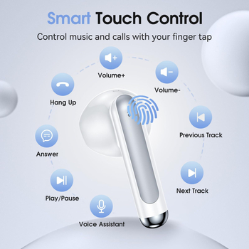 Безжични Bluetooth слушалки за уши — музика, обхват 10 м, водоустойчиви, Bluetooth 5.0, над 8 ч живот на батерията (Bluetooth 5.0, 10 м обхват, водоустойчиви, музика, 8+ ч)