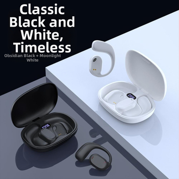 Безжични слушалки с костна проводимост – открито ухо, висящ дизайн, Bluetooth 5.3, обхват 10 м, автономия над 8 ч