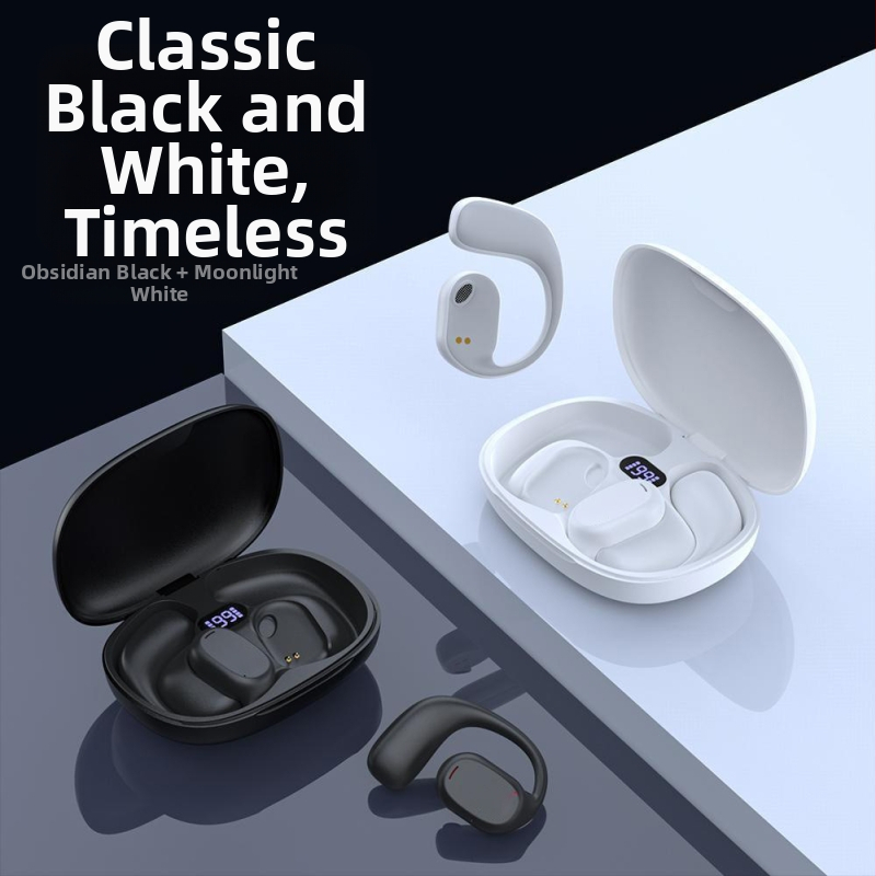 Bezdrôtové slúchadlá s kostnou vodivosťou – otvorené ucho, visiaci dizajn, Bluetooth 5.3, dosah 10 m, výdrž >8 h