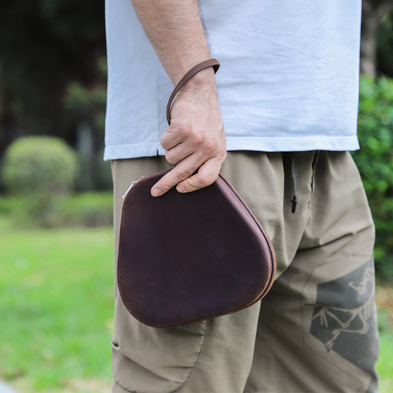 Θήκη προστασίας AirPods Max από κορυφαίο δέρμα βοοειδών με ανάγλυφο σχέδιο, φορητή και καθολική