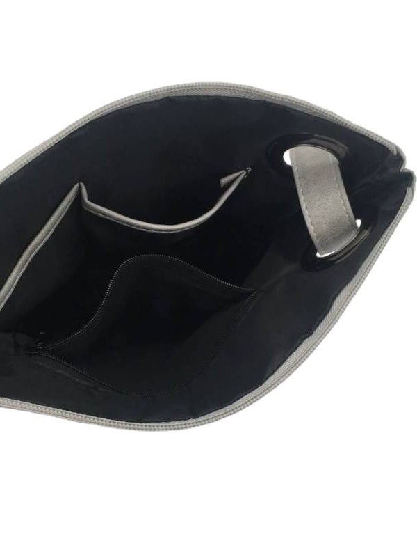 Uniszex PU kézitáska | Zipzáros zárás | Vízszintes négyzetes forma | Telefontok zseb | Nagy kapacitás