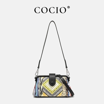 COCIO Boho večernja torbica od PVC-a – crossbody s šnurnim zatvaranjem, unutarnji pretinac