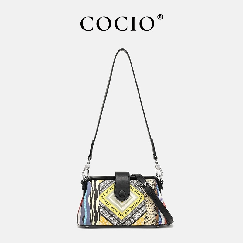 COCIO Boho večernja torbica od PVC-a – crossbody s šnurnim zatvaranjem, unutarnji pretinac