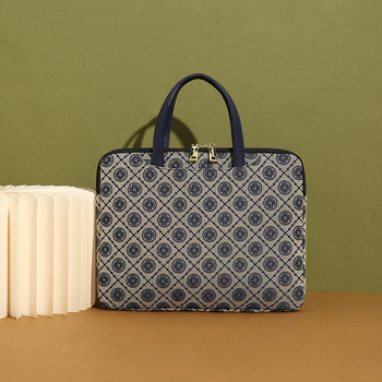 Geantă pentru laptop din PU, stil urban simplu, formă orizontal pătrată, închidere cu fermoar, căptușeală din poliester, buzunare interne: buzunar secret cu fermoar, buzunar pentru telefon și buzunar pentru ID.