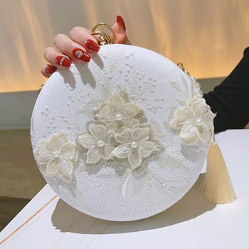 Kružna baršunasta clutch torba, svježeg i sladak stil, zatvaranje kopčom, podstava od poliestera, za svakodnevnu upotrebu