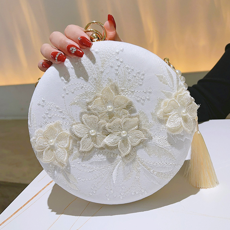 Kružna baršunasta clutch torba, svježeg i sladak stil, zatvaranje kopčom, podstava od poliestera, za svakodnevnu upotrebu