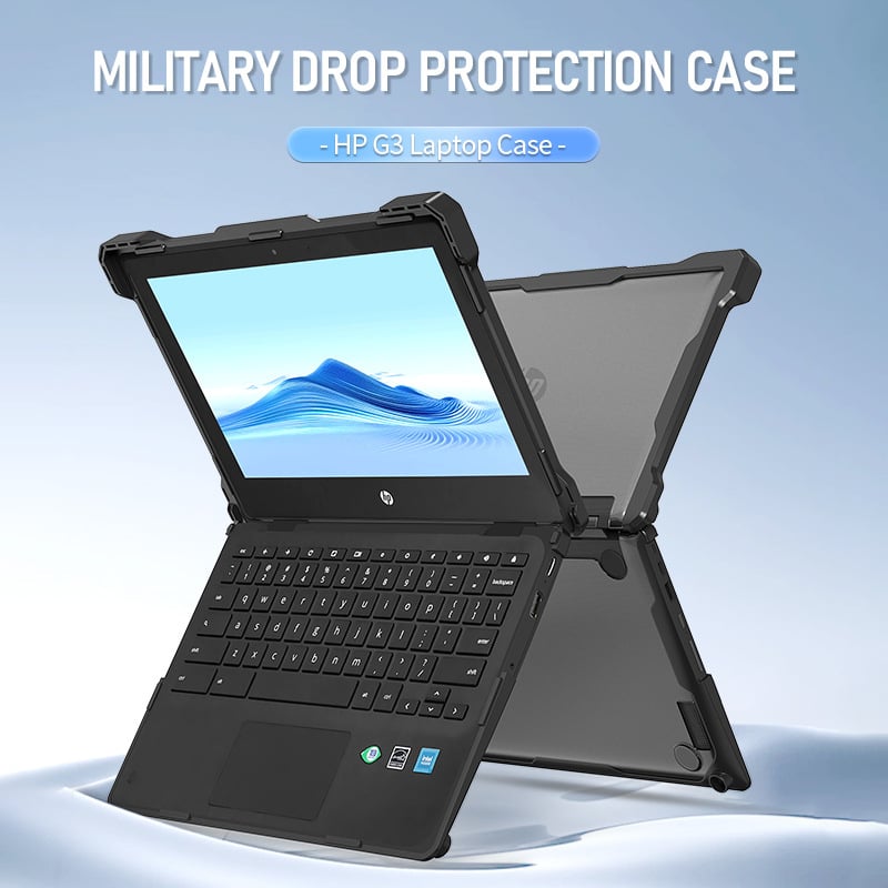 Zaštitni kućište za Chromebook HP Fortis X360 G3/J – vojna zaštita s trostrukom zaštitom, TPU+PC, ubrizgavanje, kompatibilno s HP X360 G3/G4