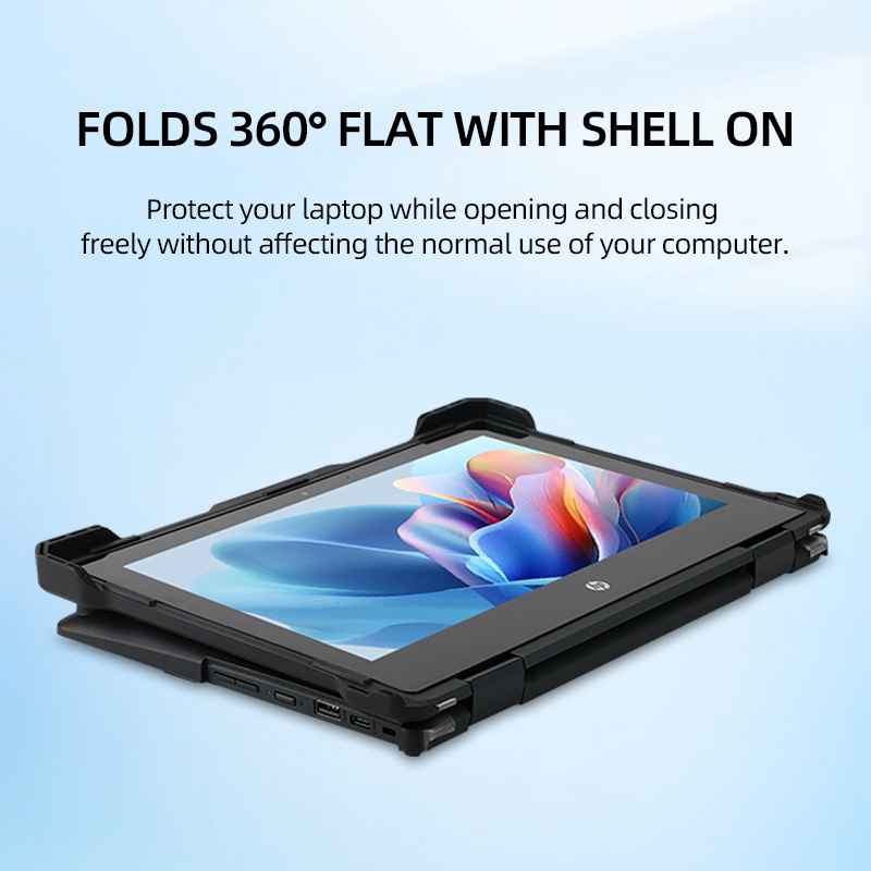Защитен калъф за Chromebook HP Fortis X360 G3/J – военна защита с три направления, TPU+PC, инжекционно формоване, съвместим с HP X360 G3/G4