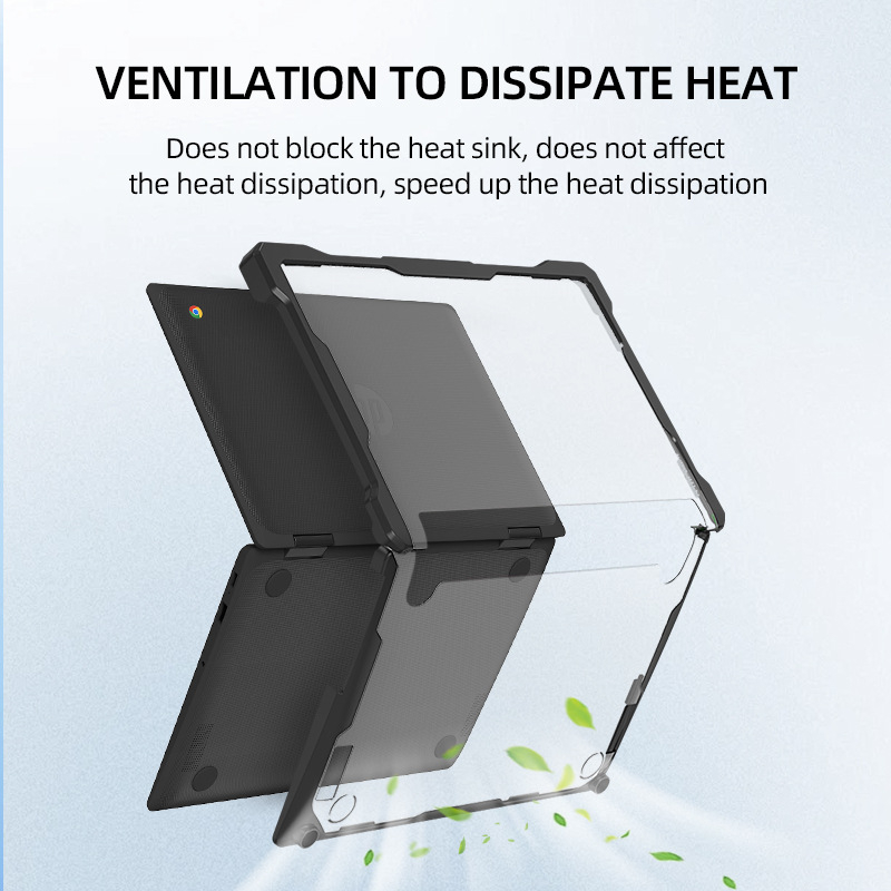 Защитен калъф за Chromebook HP Fortis X360 G3/J – военна защита с три направления, TPU+PC, инжекционно формоване, съвместим с HP X360 G3/G4