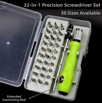 Bai Yi 32-in-1 atsuktuvų rinkinys namų naudojimui, itin tikslūs remonto įrankiai, magnetinės ir izoliacinės galvutės, 45# plienas, svoris 107 g