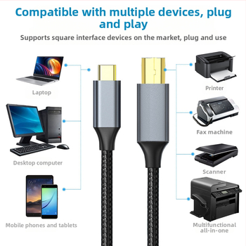 Type-C USB кабел за данни за принтери и лаптопи с чисто медно ядро, RoHS, OEM обработка
