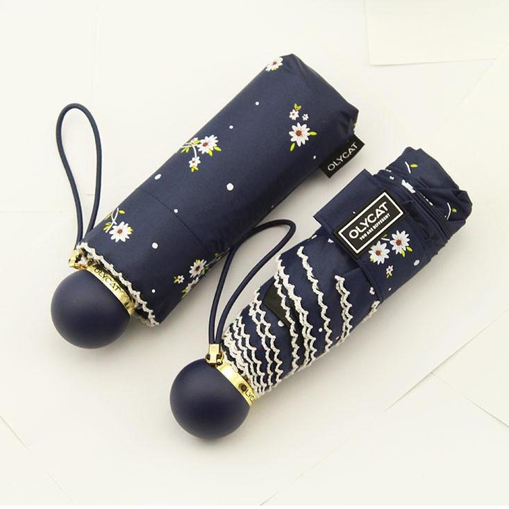 OLYCAT penkių skyrių retro kapsulinis skėtis, 210T Impact audinys, aliuminio rėmas, UPF > 50, rankinis atidarymas