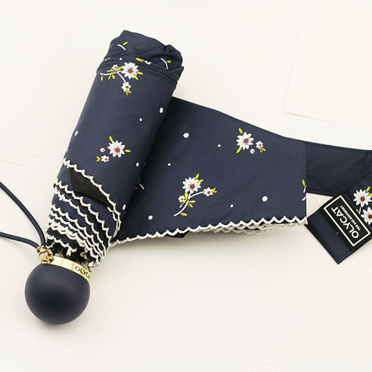 OLYCAT penkių skyrių retro kapsulinis skėtis, 210T Impact audinys, aliuminio rėmas, UPF > 50, rankinis atidarymas