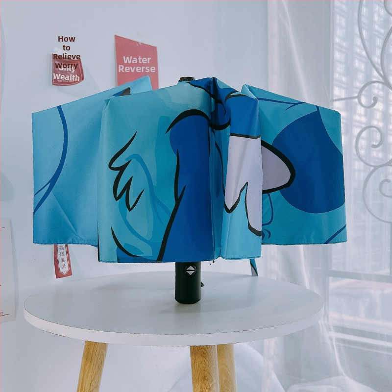 Retro sulankstomas skėtis su automatinio atidarymo funkcija, plieninis rėmas su 8 briaunomis, plastikinė rankenėlė, 190T audinys