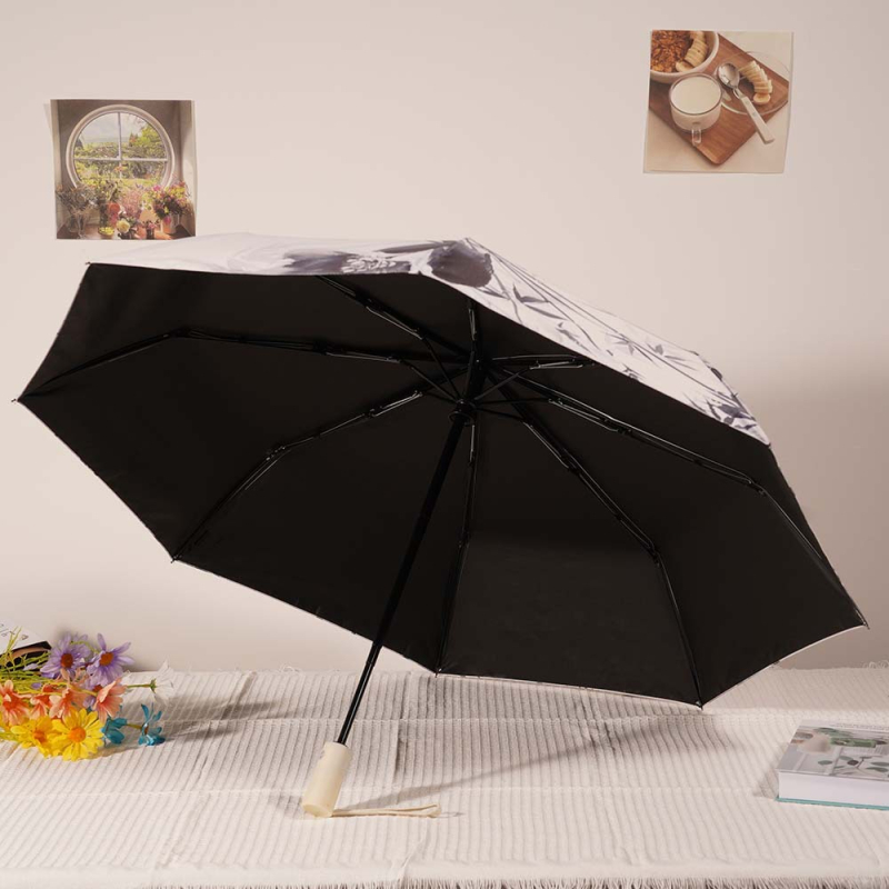 Saulės skėtis su automatinio atidarymo funkcija, 8 strypų vėjo atsparus dizainas, UV apsauga UPF 50+, 190T audinys, plieninis kotas