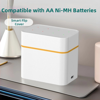 8-слотово интелигентно флип зарядно за AA NiMH батерии, Type-C порт, изход 5V DC 2A