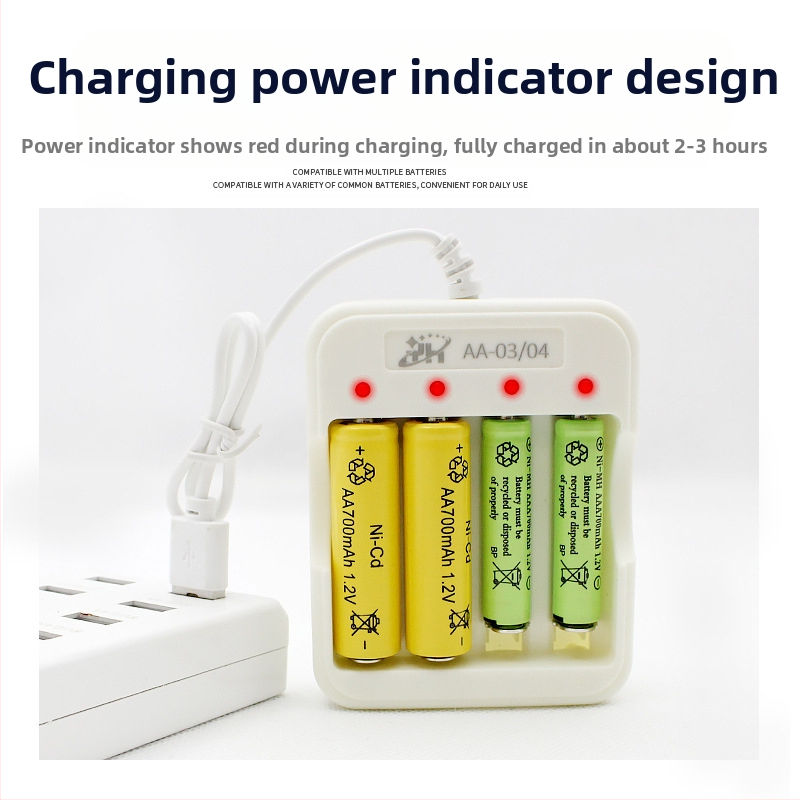Зарядно за батерии No.5/7 0904, вход 5V 1–2A, изход 1.2V 0.25A, CE сертифициран