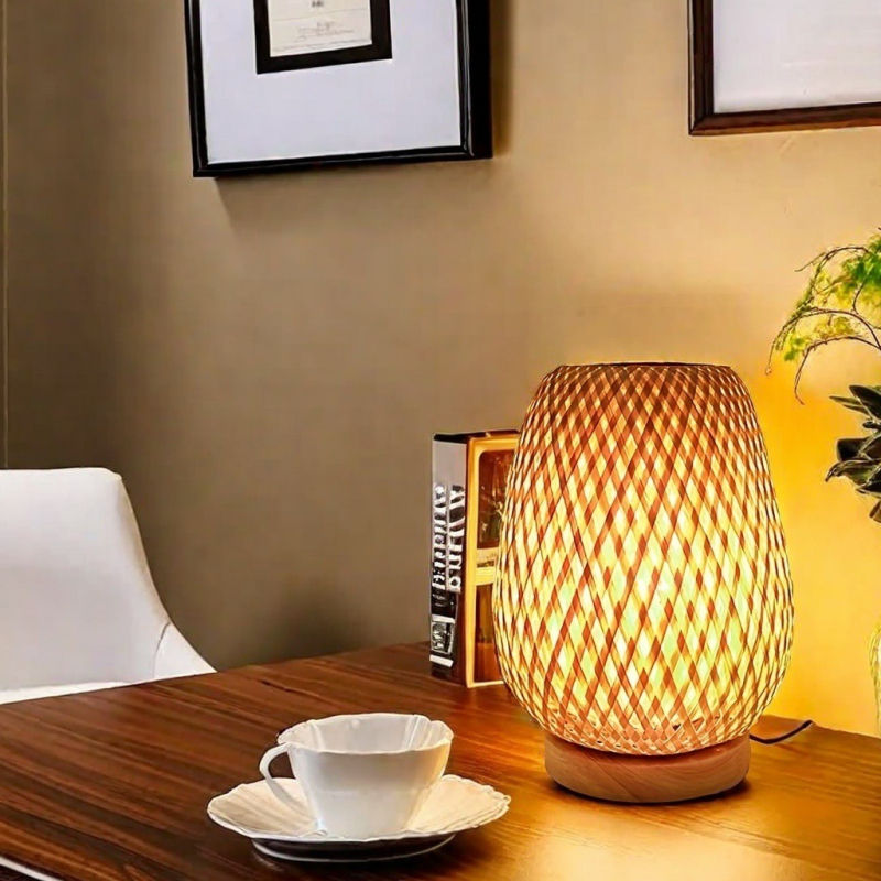 Bambuko stalo lemputė — Japonijos zen atmosfera, Naujasis Kinijos stilius, EU CE sertifikatas